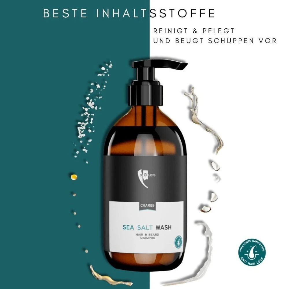 Meersalz Shampoo für Haare & Bart | 250 ml | GØLD's | V Welt