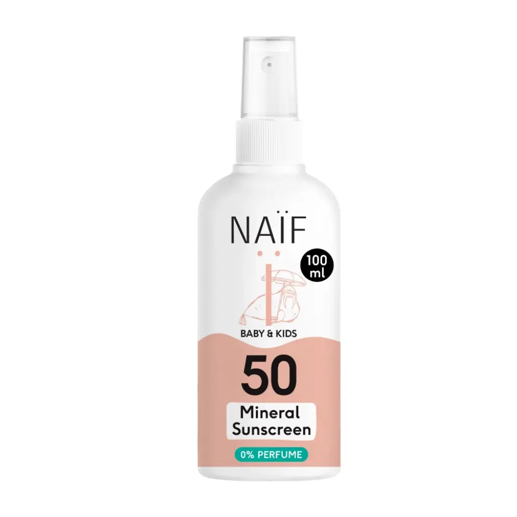 Sonnenschutzspray für Babys & Kinder SPF 50 | 100 ml | Parfümfrei | Naïf | V Welt